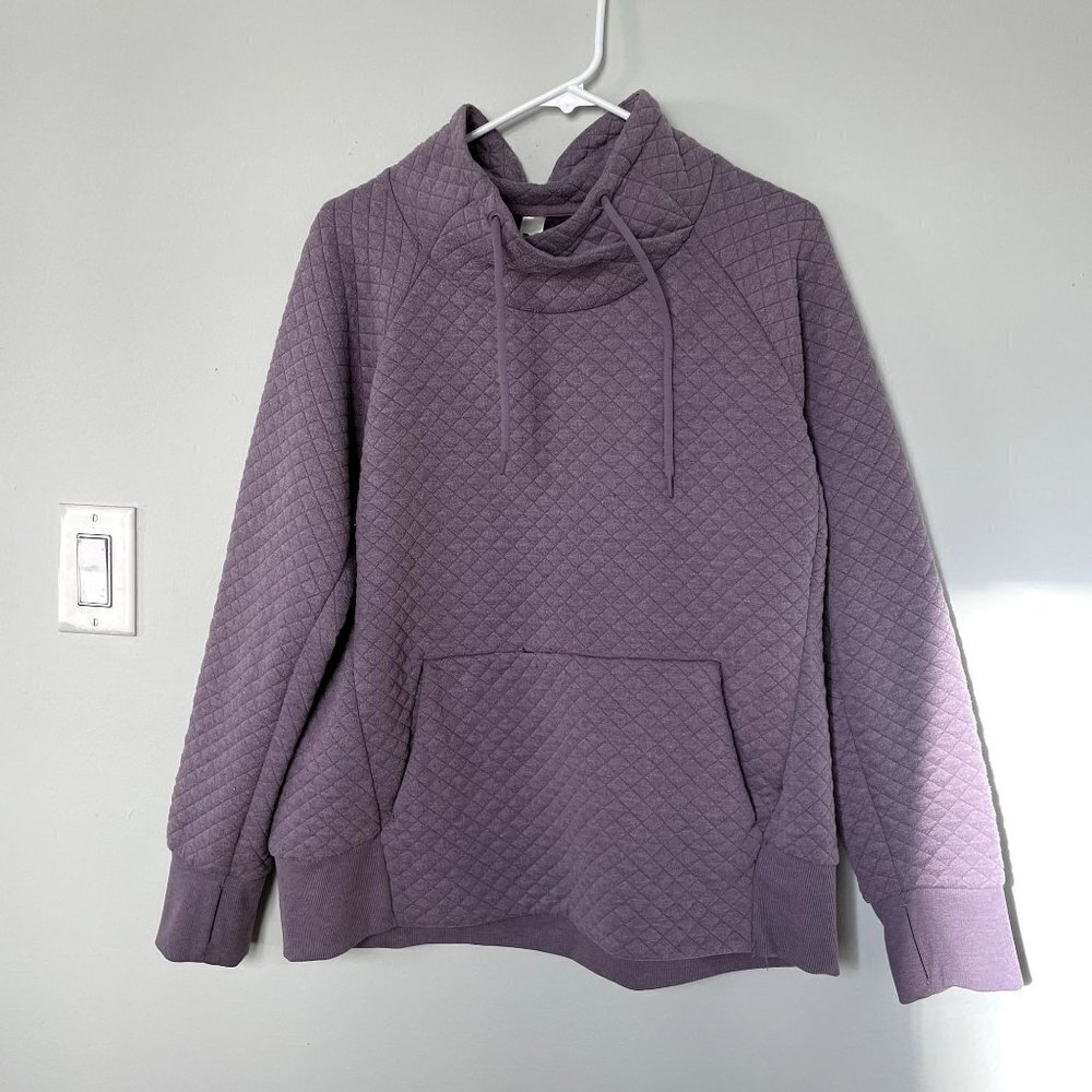 GreenTea purple pullover sweatshirt pockets thick warm fleece‎ women size XL